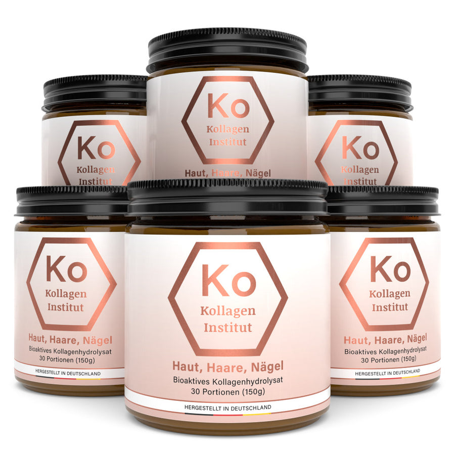 Haut Haare Nägel Kollagenpulver sechs Gläser