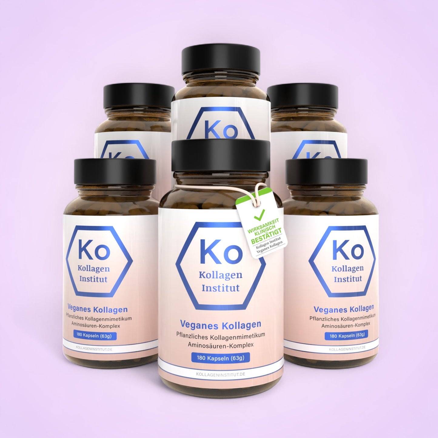 veganes Kollagen sechs Gläser