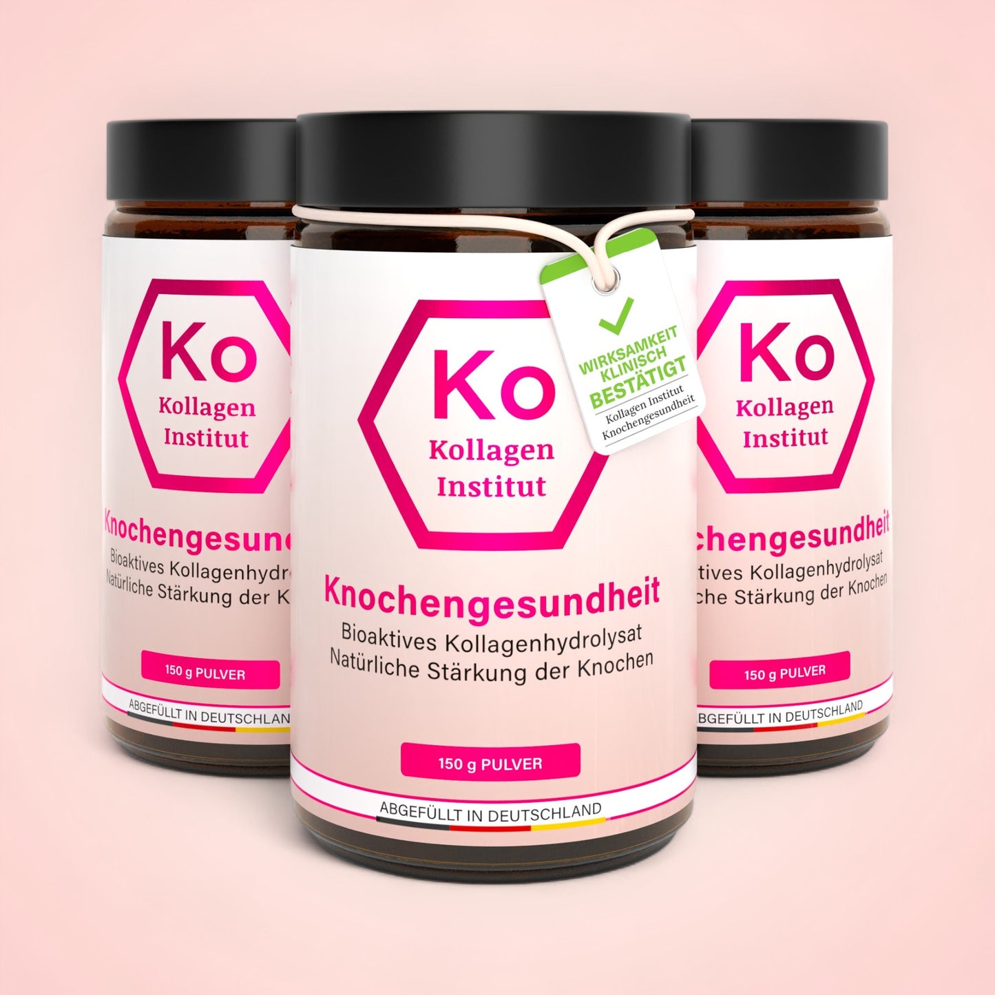 Kollagen pulver für Knochen drei Gläser Vorteilsset x 3
