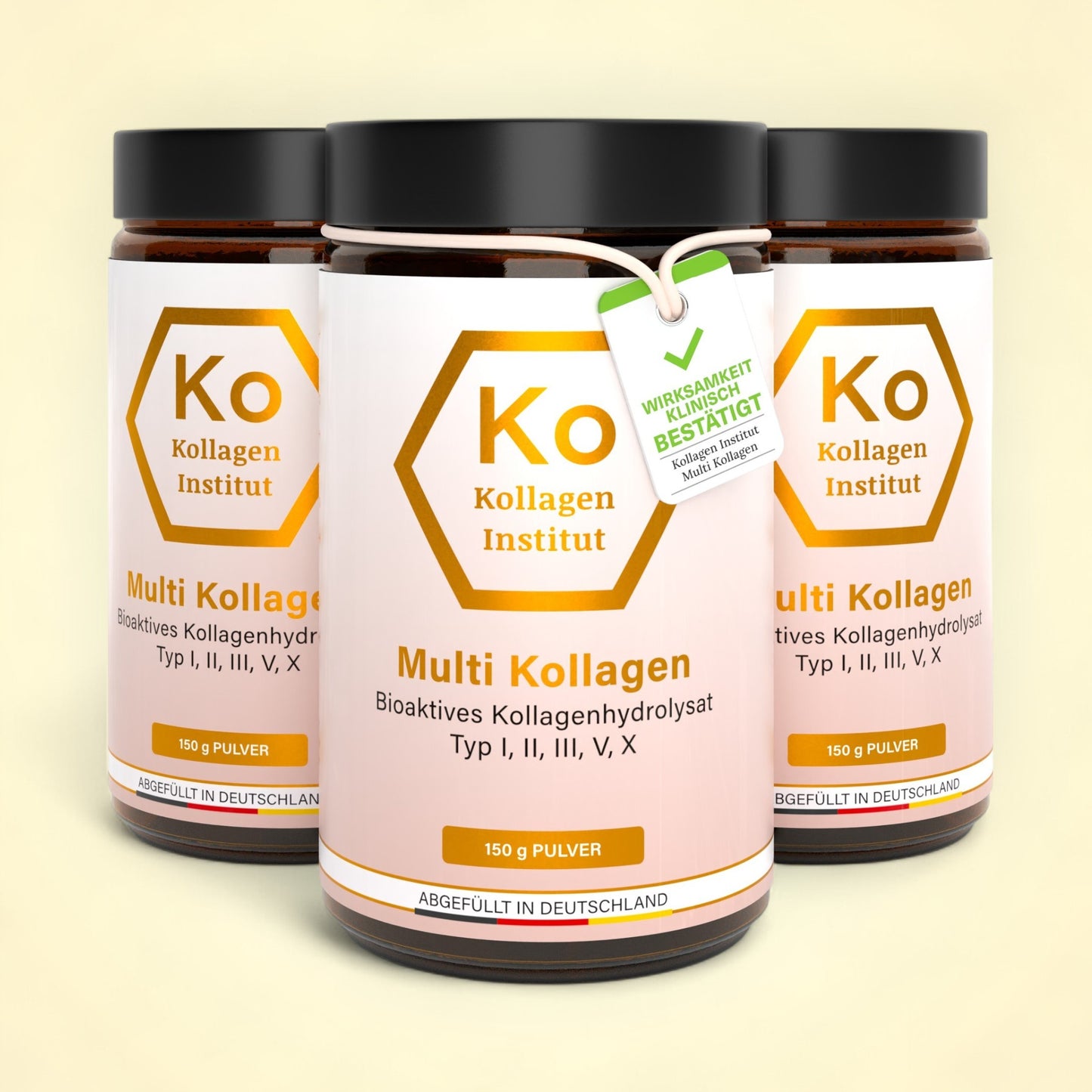 3 x Multi Kollagen Pulver - Typ I, II, III, V, X
