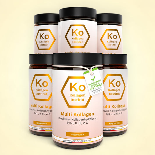 Kollagen pulver Multi Gläser Vorteilsset x 6