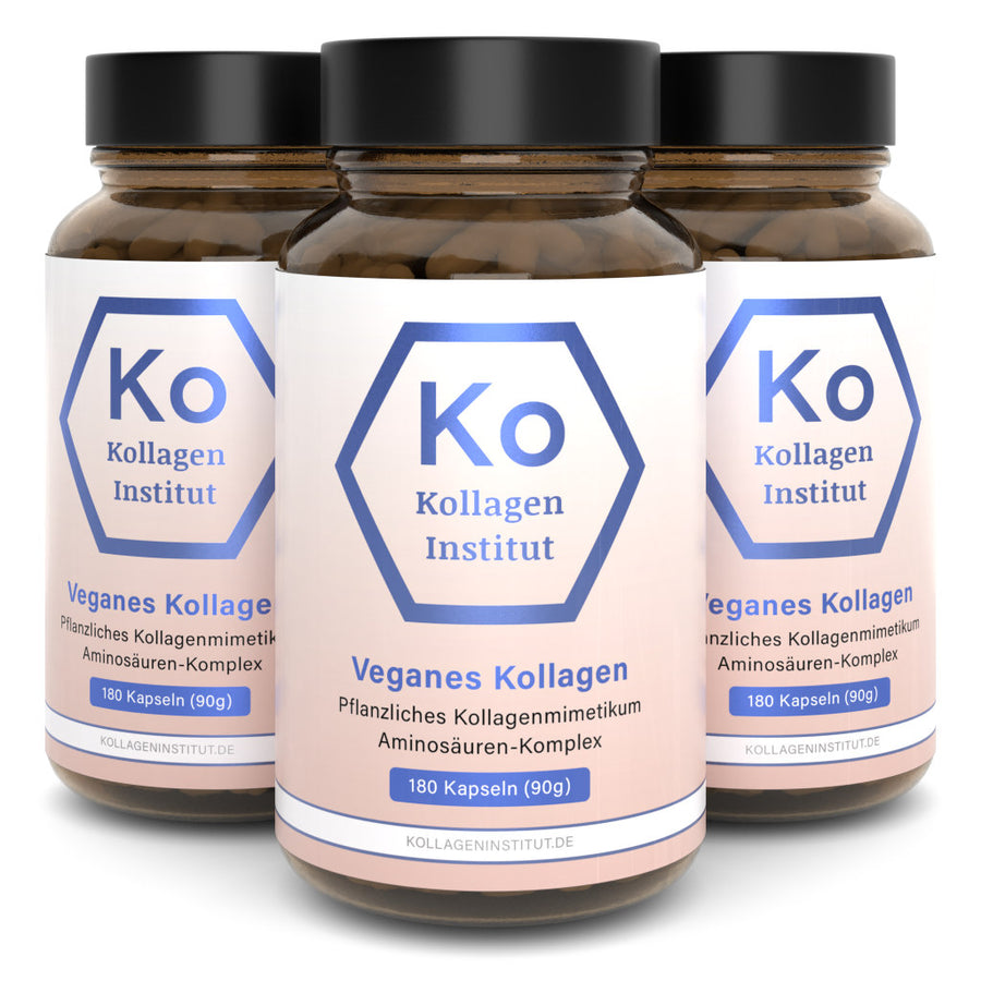 veganes Kollagen drei Gläser