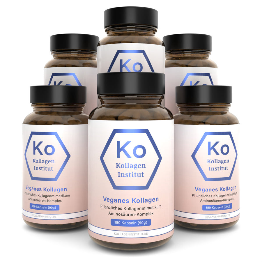 veganes Kollagen sechs Gläser