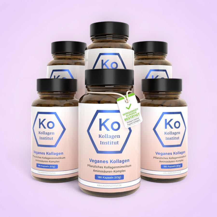 veganes Kollagen sechs Gläser