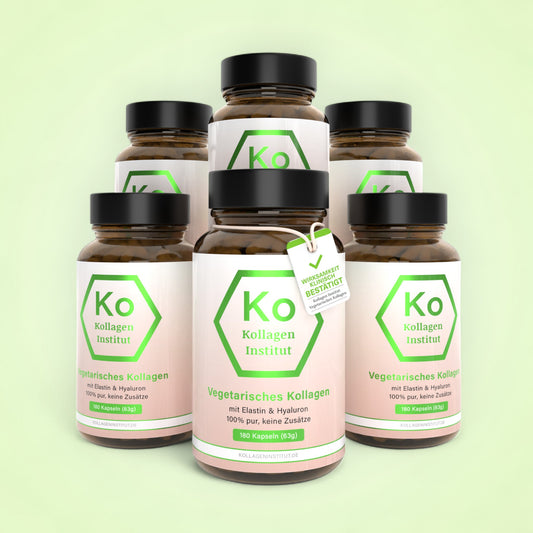6 x Kollagen Komplex Vegetarisch Kapseln mit Hyaluron und Elastin
