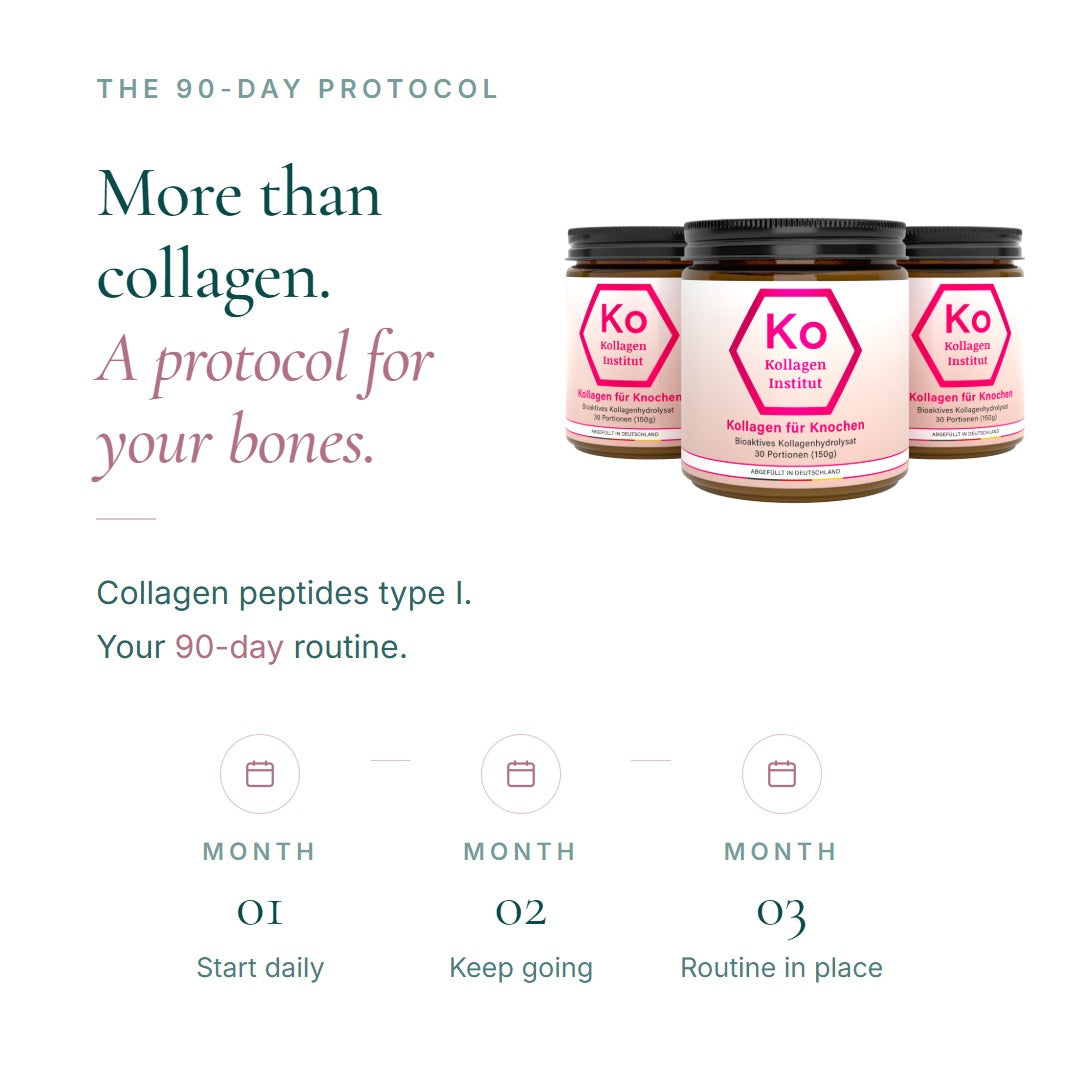 The 90-day protocol: collagen type I – month 1 start daily, month 2 keep going, month 3 routine established